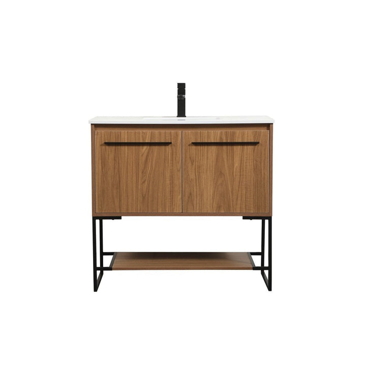 Elegant Lighting VF42536WB Modern Sloane Plumbing Walnut Brown