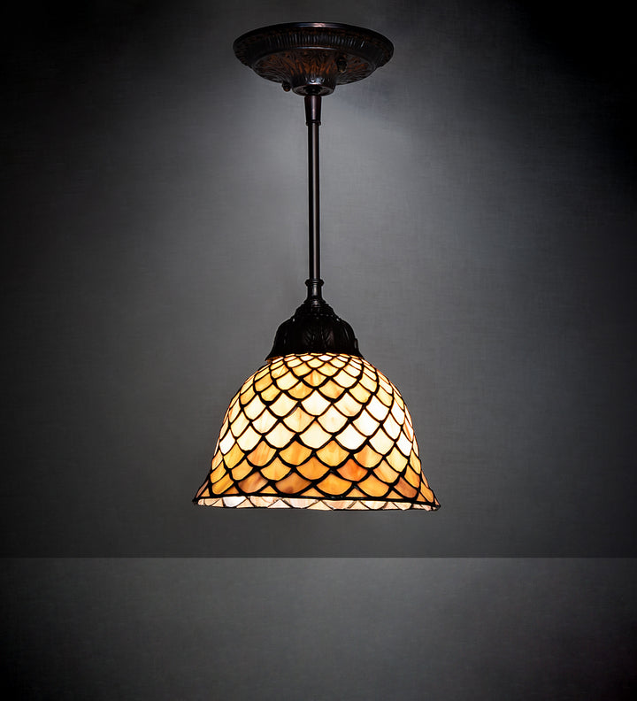 Meyda Tiffany Tiffany Fishscale 104302 Pendant Light - Mahogany Bronze