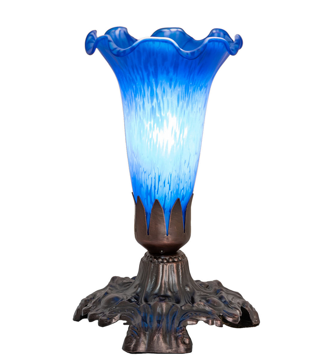 Meyda Tiffany Lighting 13420 Blue One Light Accent Lamp Lamp Bronze / Dark