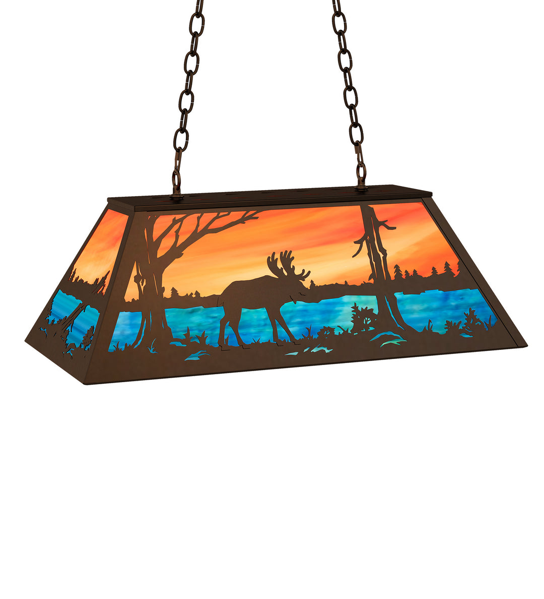 Meyda Tiffany Moose At Lake 175366 Pendant Light - Timeless Bronze