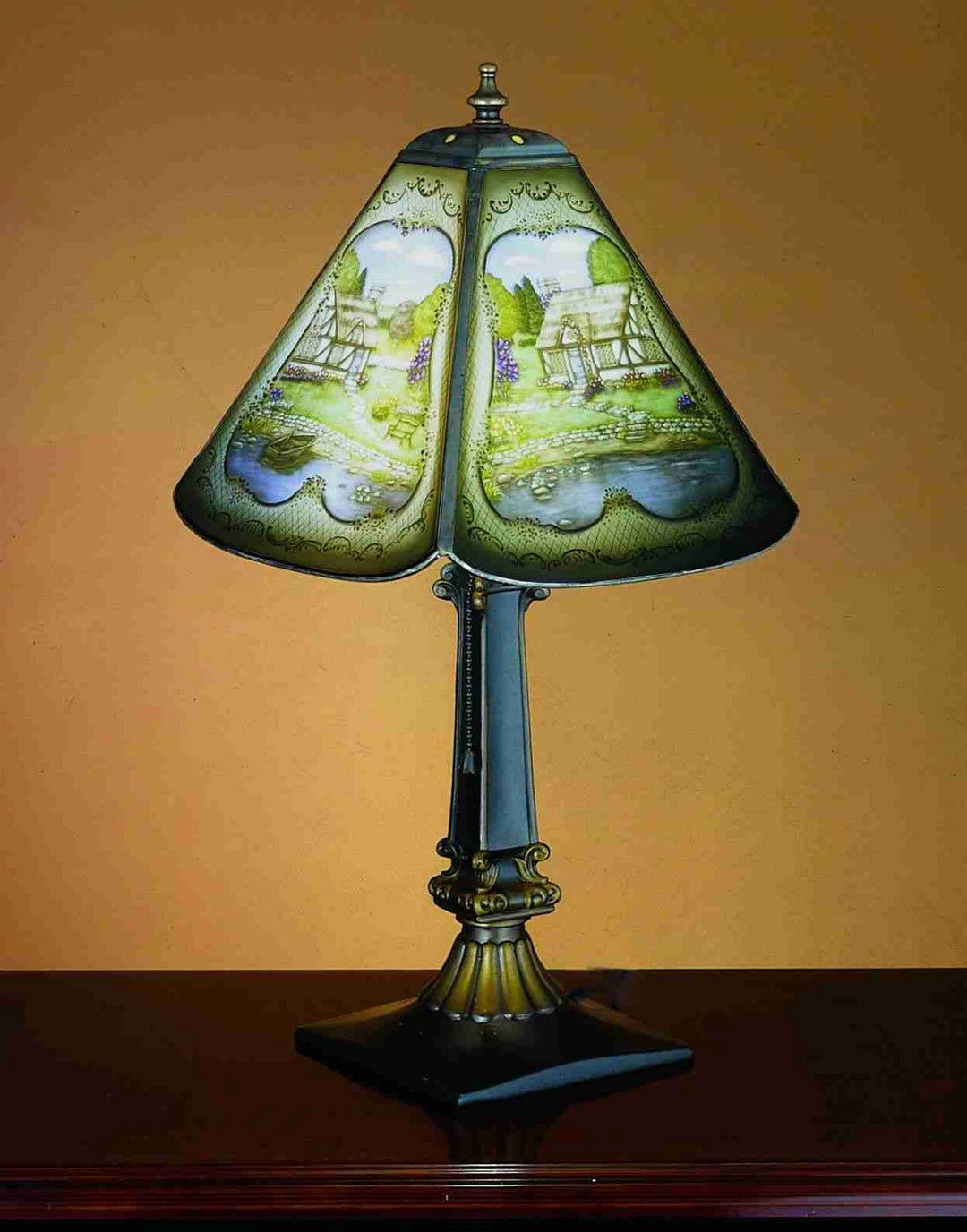Meyda Tiffany Lighting 22484 Molly's Pond One Light Table Lamp Lamp Bronze / Dark