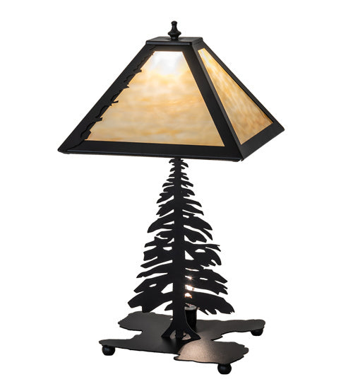Meyda Tiffany Lighting 233592 Tall Pines Two Light Table Lamp Lamp Bronze / Dark