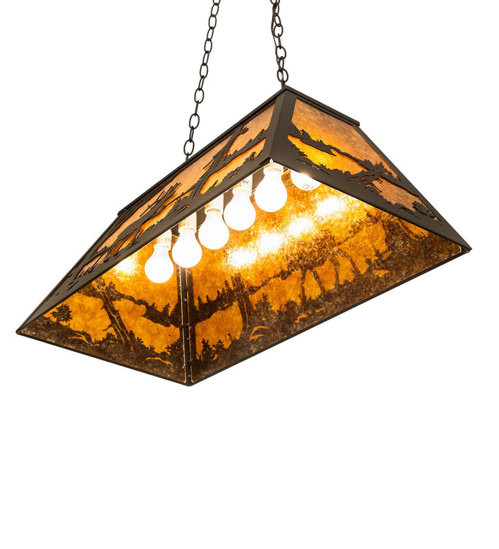 Meyda Tiffany Elk At Lake 234159 Pendant Light - Oil Rubbed Bronze