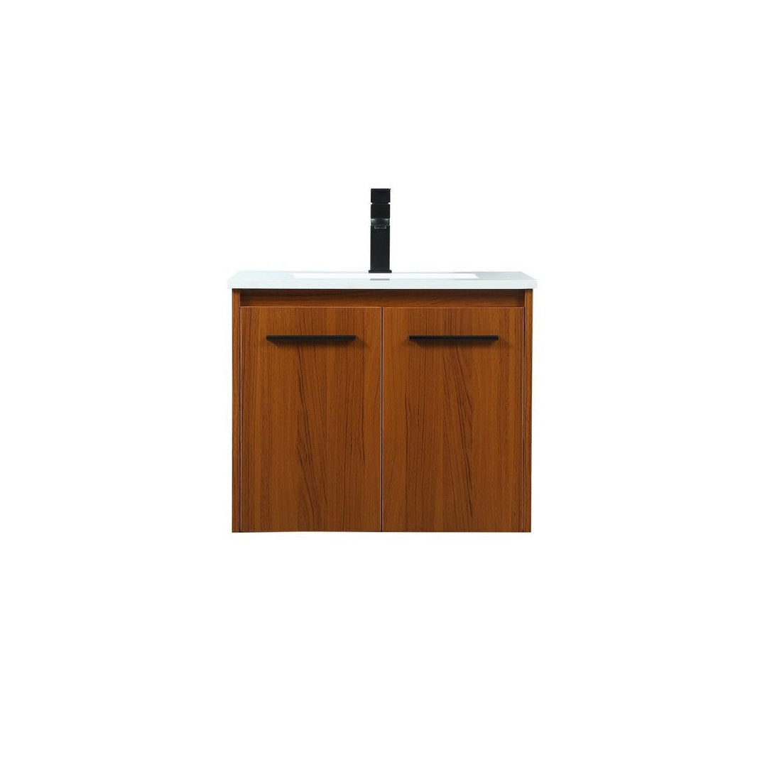 Elegant Lighting VF44524MTK Modern Penn Plumbing Teak