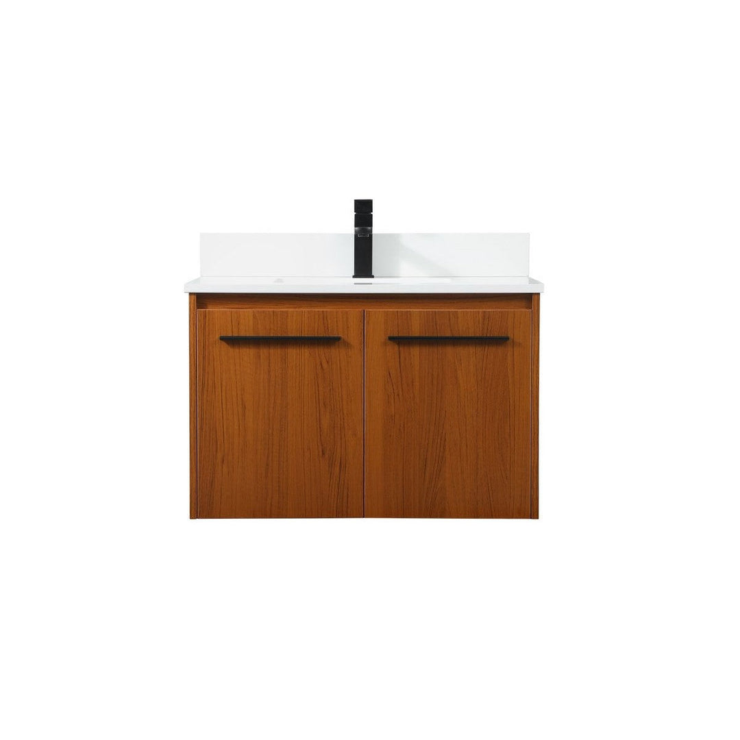 Elegant Lighting VF44530MTK-BS Modern Penn Plumbing Teak