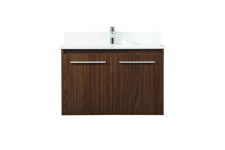 Elegant Lighting VF44530MWT-BS Modern Penn Plumbing Walnut