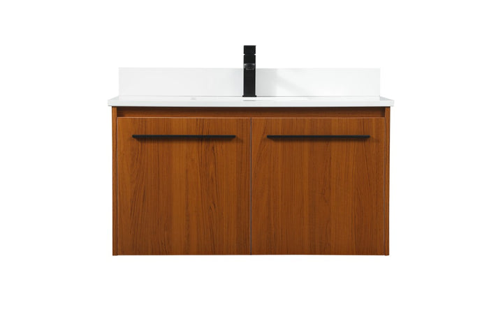 Elegant Lighting VF44536MTK-BS Modern Penn Plumbing Teak