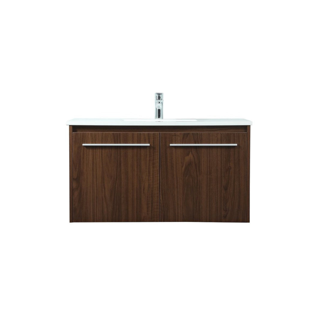 Elegant Lighting VF44536MWT Modern Penn Plumbing Walnut