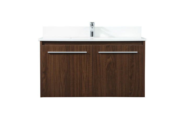 Elegant Lighting VF44536MWT-BS Modern Penn Plumbing Walnut