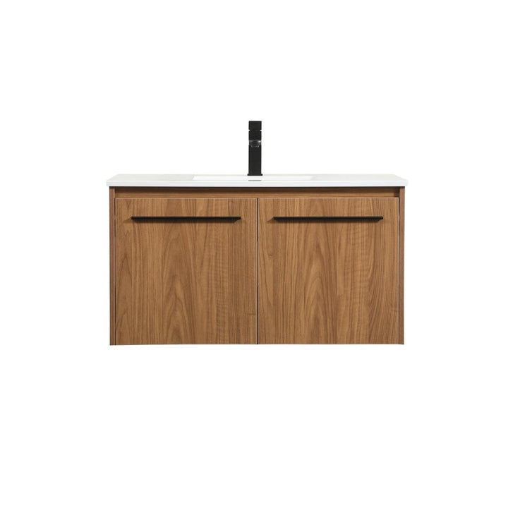 Elegant Lighting VF44536WB Modern Penn Plumbing Walnut Brown