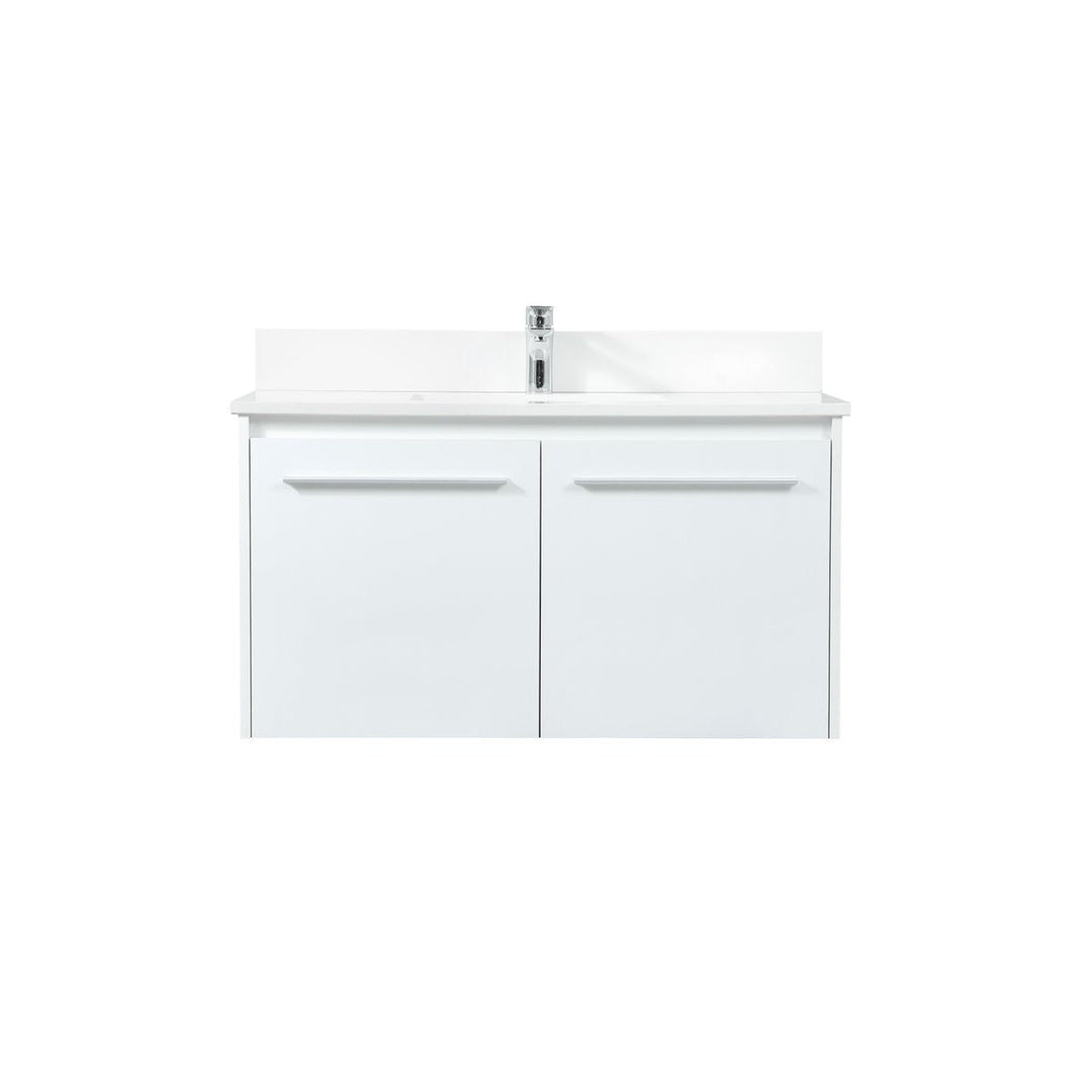 Elegant Lighting VF44536MWH-BS Modern Penn Plumbing White