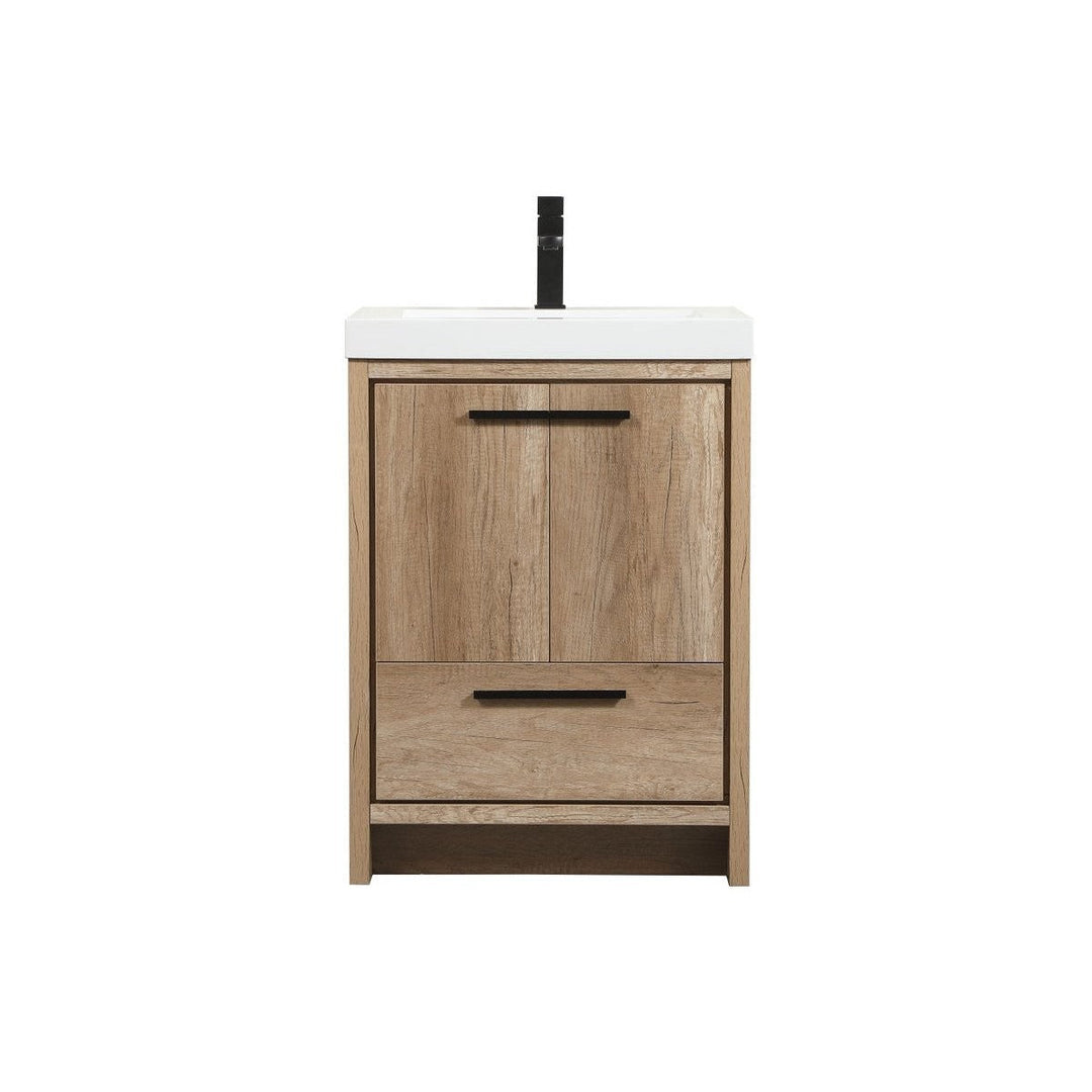 Elegant Lighting VF46024NT Modern Wyatt Plumbing Natural Oak