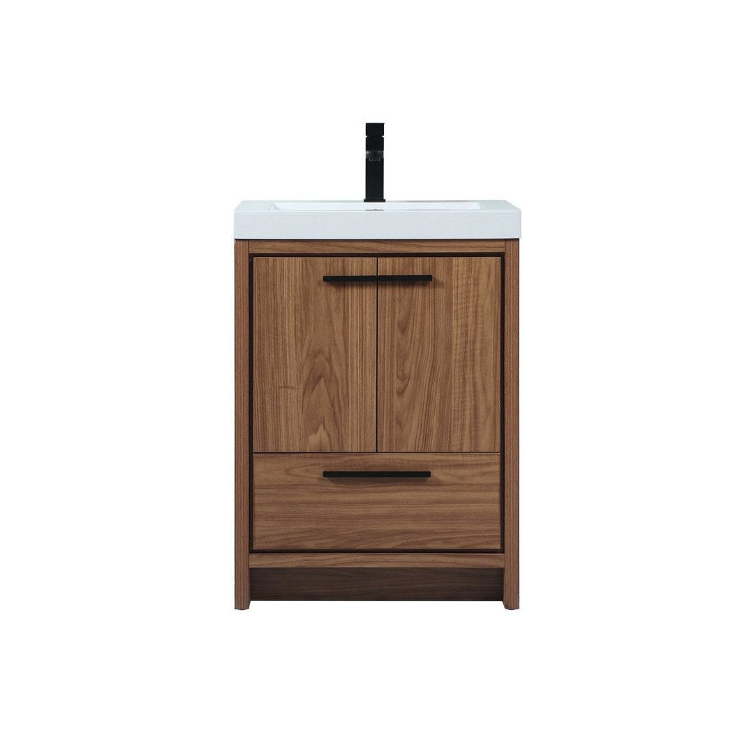 Elegant Lighting VF46024WB Modern Wyatt Plumbing Walnut Brown