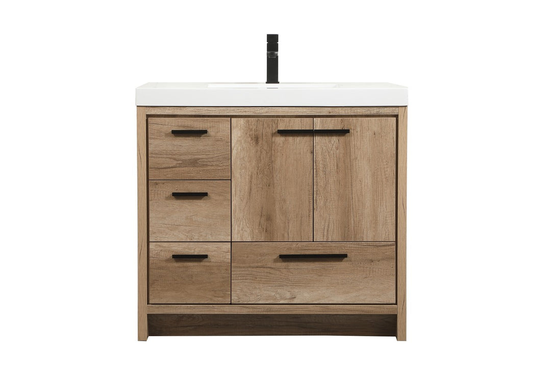 Elegant Lighting VF46036NT Modern Wyatt Plumbing Natural Oak