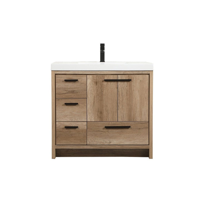 Elegant Lighting VF46036NT Modern Wyatt Plumbing Natural Oak