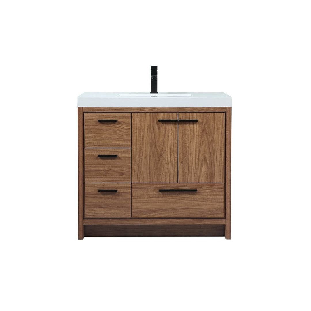 Elegant Lighting VF46036WB Modern Wyatt Plumbing Walnut Brown