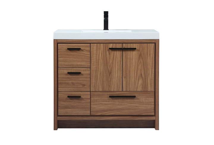 Elegant Lighting VF46036WB Modern Wyatt Plumbing Walnut Brown