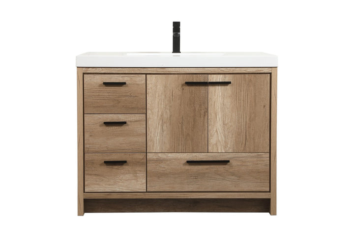 Elegant Lighting VF46042NT Modern Wyatt Plumbing Natural Oak