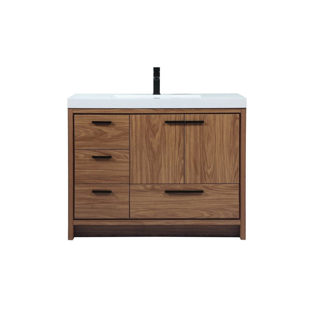 Elegant Lighting VF46042WB Modern Wyatt Plumbing Walnut Brown