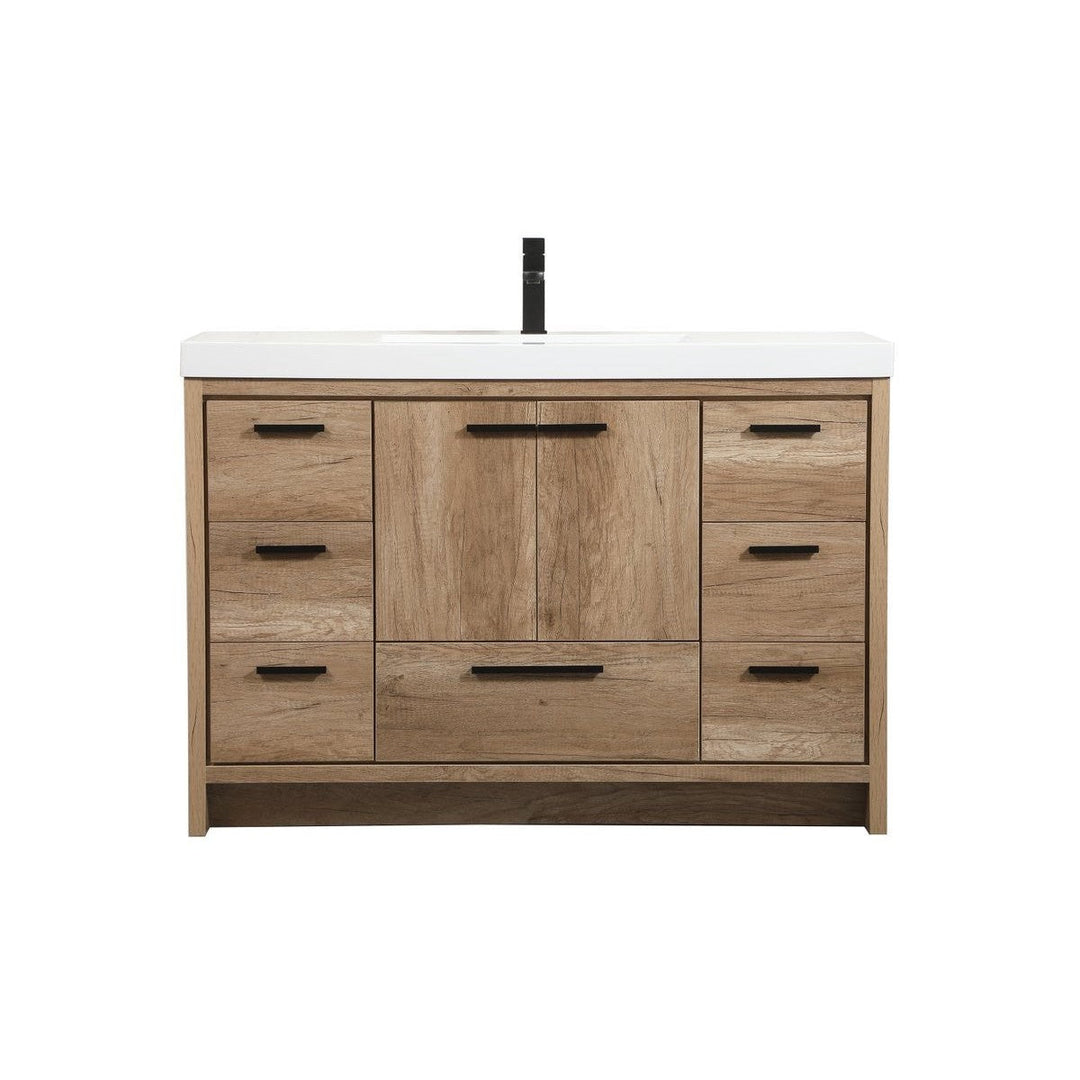 Elegant Lighting VF46048NT Modern Wyatt Plumbing Natural Oak