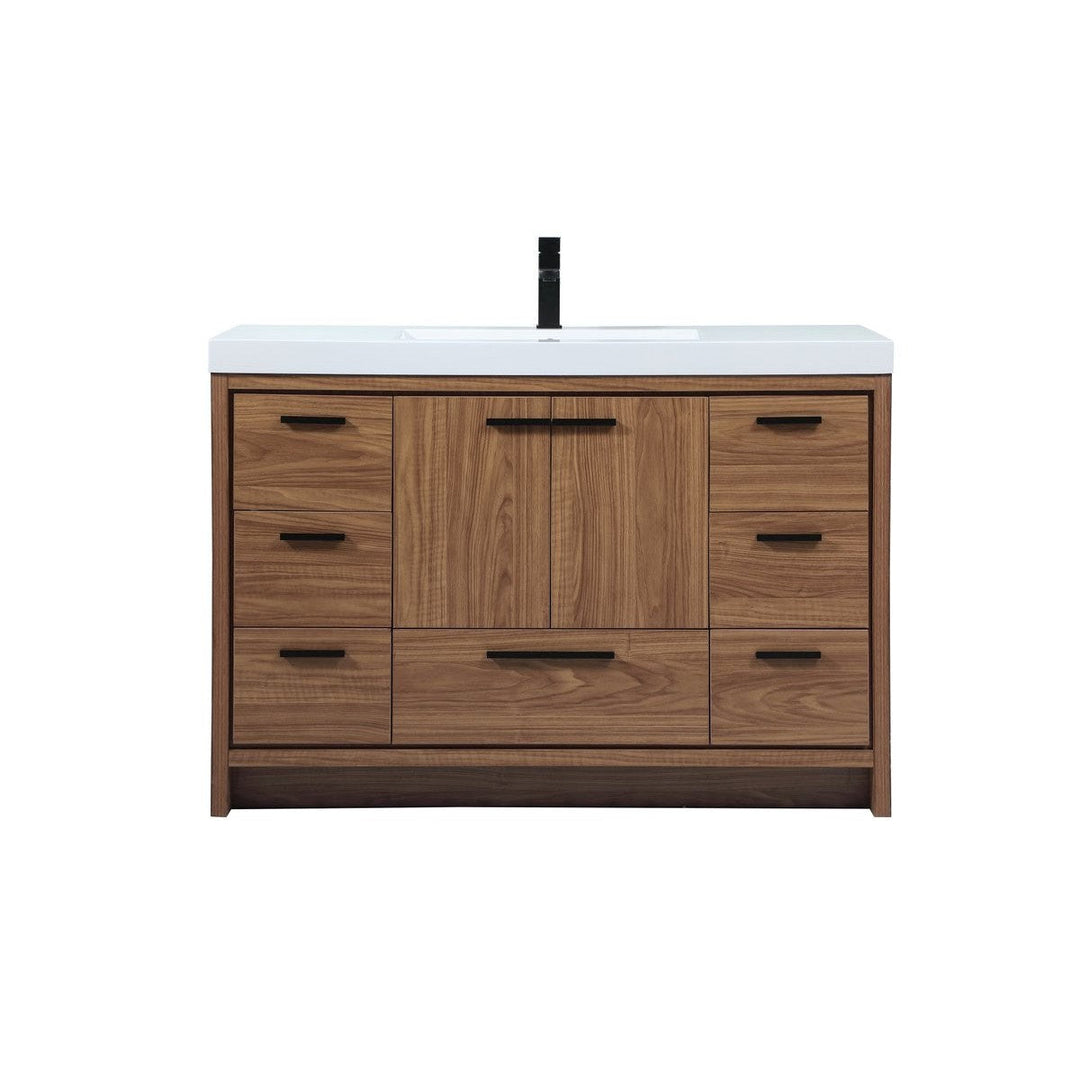 Elegant Lighting VF46048WB Modern Wyatt Plumbing Walnut Brown