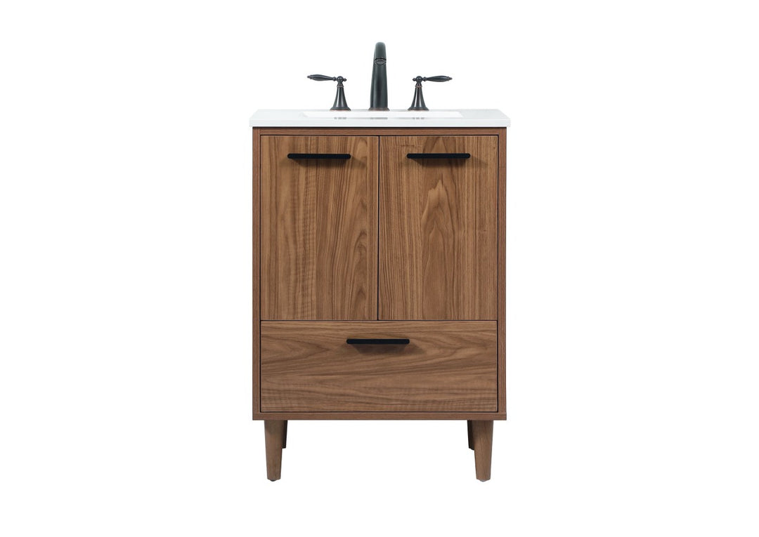 Elegant Lighting VF47024WB Modern Baldwin Plumbing Walnut Brown