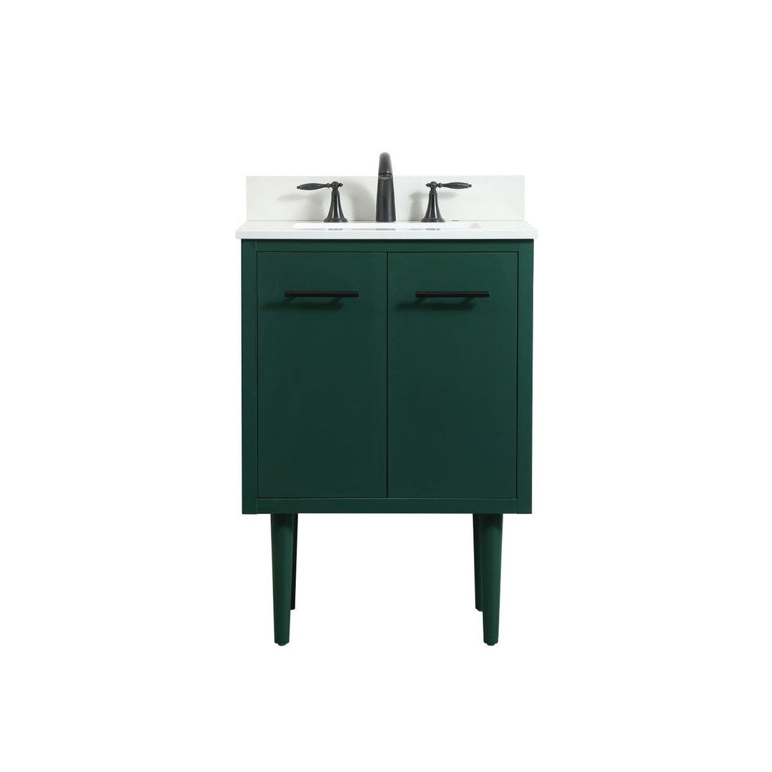 Elegant Lighting VF48024MGN-BS Modern Cyrus Plumbing Green