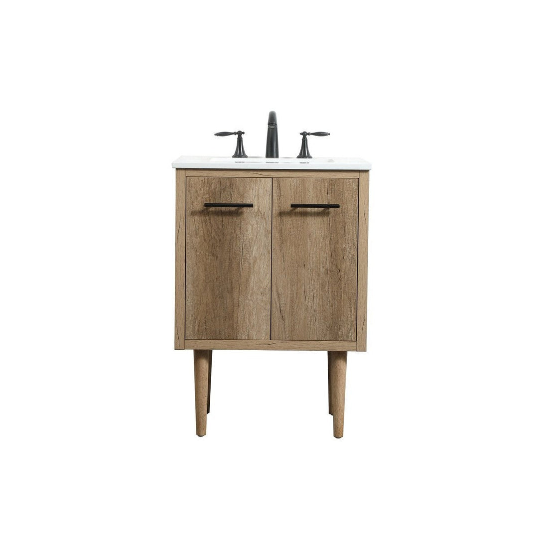 Elegant Lighting VF48024NT Modern Cyrus Plumbing Natural Oak