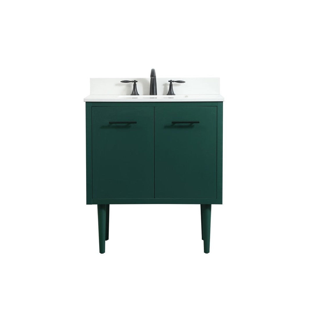 Elegant Lighting VF48030MGN-BS Modern Cyrus Plumbing Green