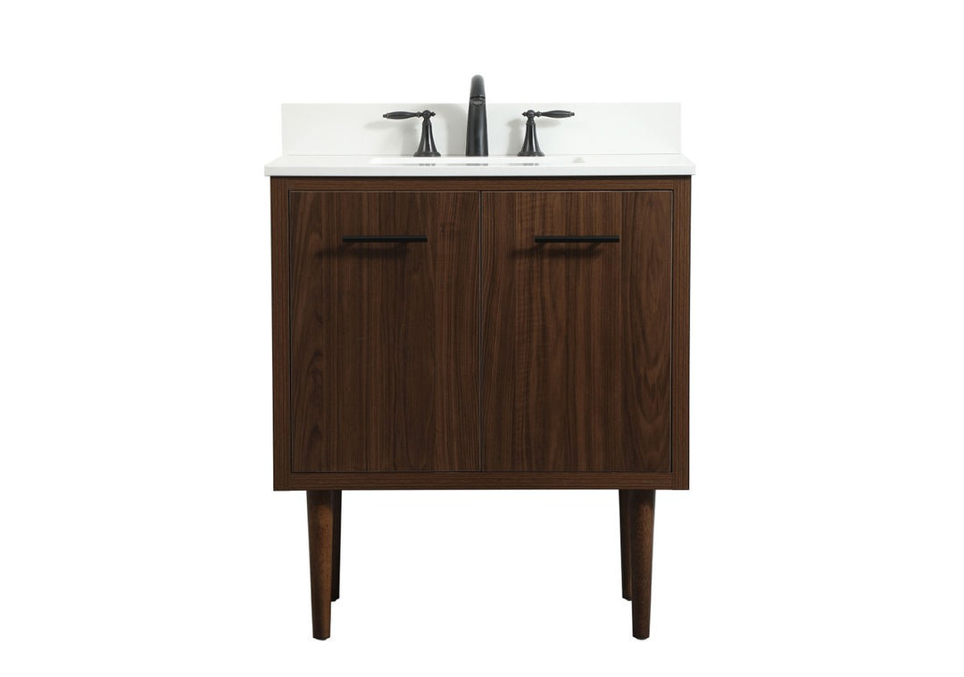 Elegant Lighting VF48030MWT-BS Modern Cyrus Plumbing Walnut