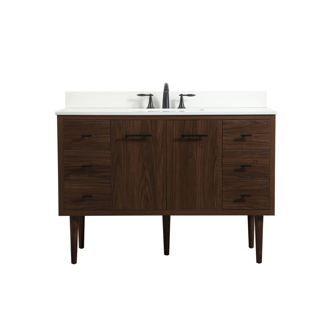 Elegant Lighting VF48048MWT-BS Modern Cyrus Plumbing Walnut