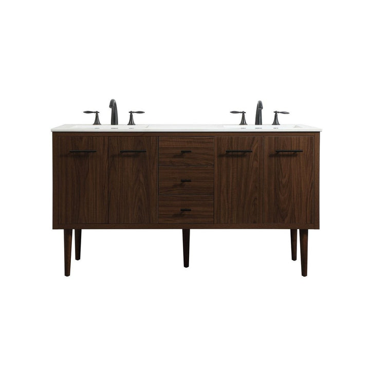 Elegant Lighting VF48060DMWT Modern Cyrus Plumbing Walnut