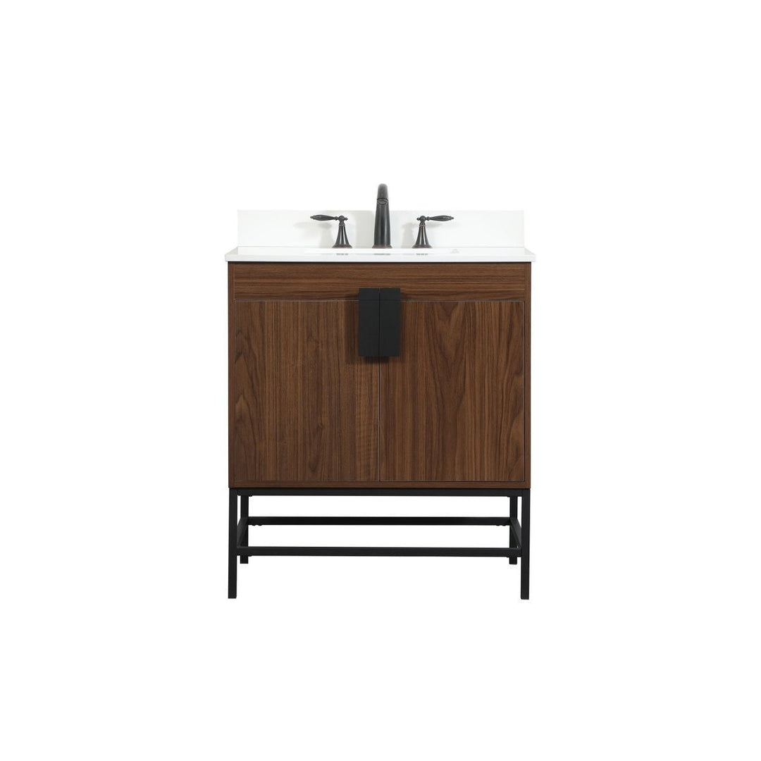 Elegant Lighting VF48830MWT-BS Modern Eugene Plumbing Walnut