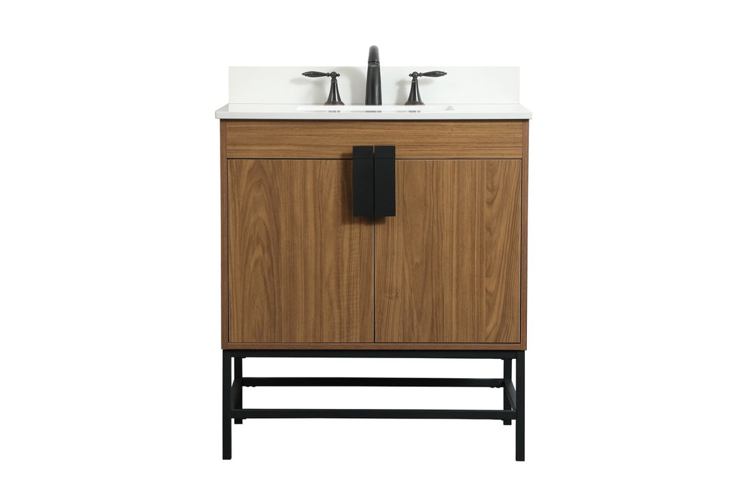 Elegant Lighting VF48830WB-BS Modern Eugene Plumbing Walnut Brown