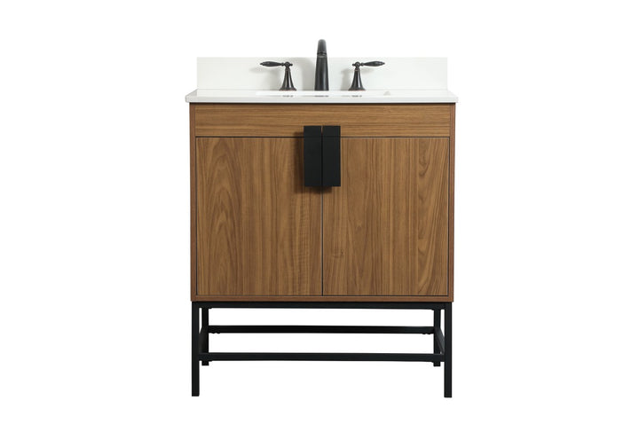 Elegant Lighting VF48830WB-BS Modern Eugene Plumbing Walnut Brown