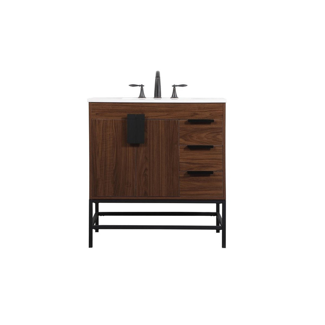 Elegant Lighting VF48832MWT Modern Eugene Plumbing Walnut