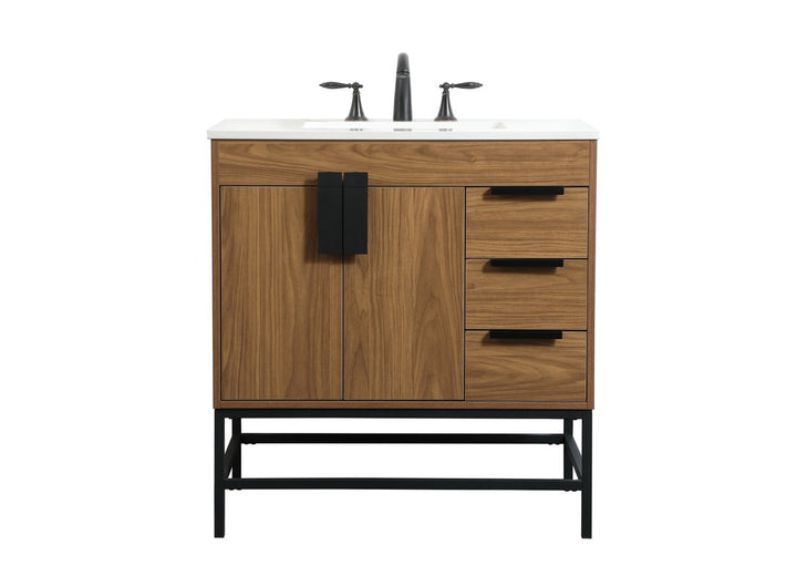 Elegant Lighting VF48832WB Modern Eugene Plumbing Walnut Brown