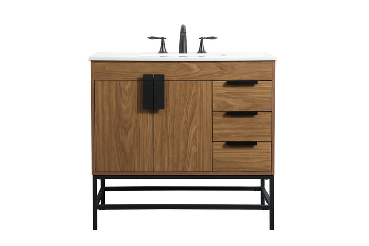 Elegant Lighting VF48836WB Modern Eugene Plumbing Walnut Brown