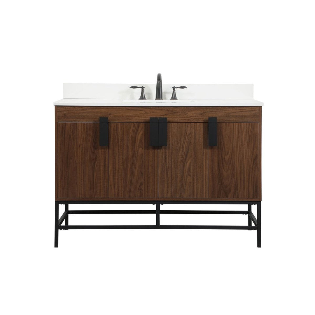 Elegant Lighting VF48848MWT-BS Modern Eugene Plumbing Walnut