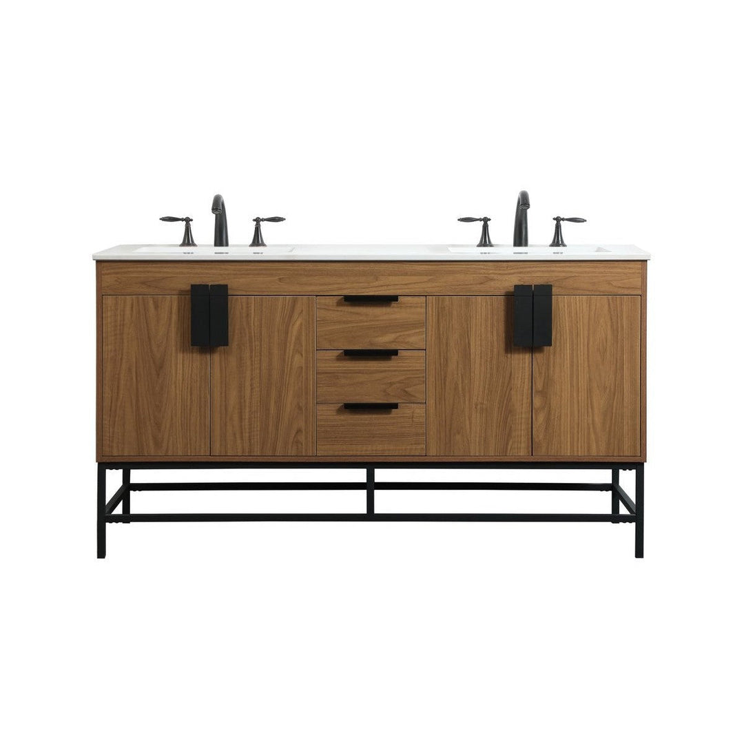 Elegant Lighting VF48860DWB Modern Eugene Plumbing Walnut Brown