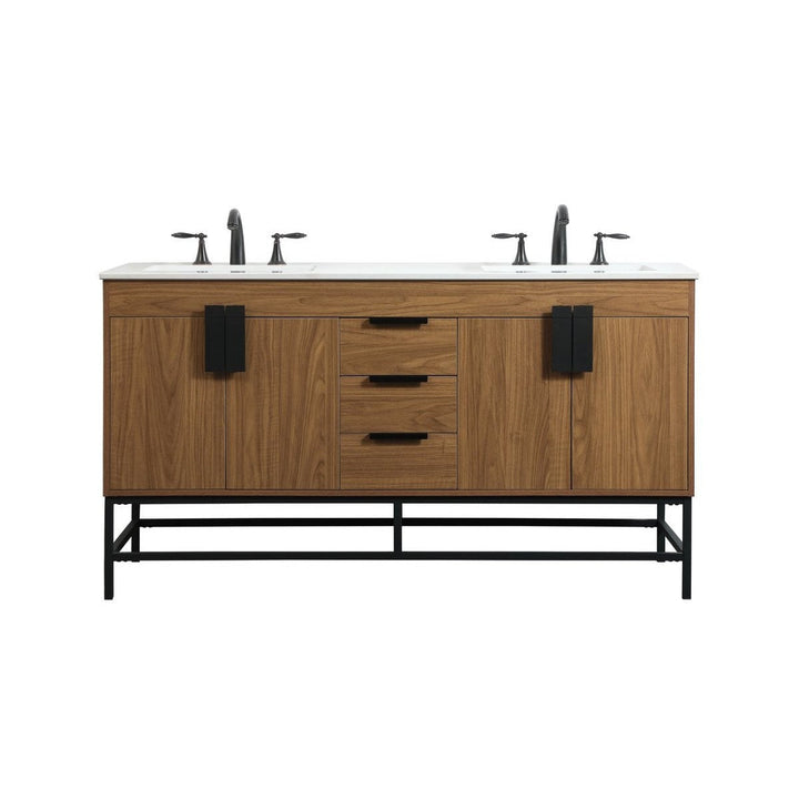 Elegant Lighting VF48860DWB Modern Eugene Plumbing Walnut Brown