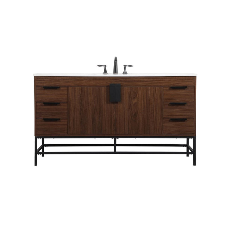 Elegant Lighting VF48860MWT Modern Eugene Plumbing Walnut