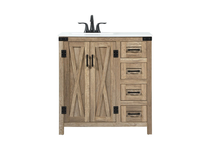 Elegant Lighting VF90232NT  Grant Plumbing Natural Oak