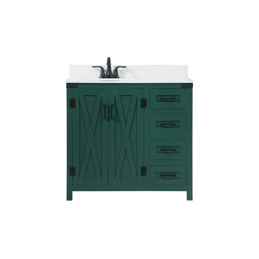 Elegant Lighting VF90236MGN-BS  Grant Plumbing Green