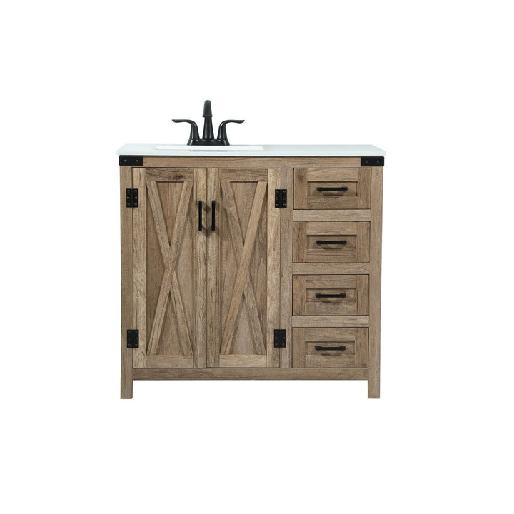 Elegant Lighting VF90236NT  Grant Plumbing Natural Oak