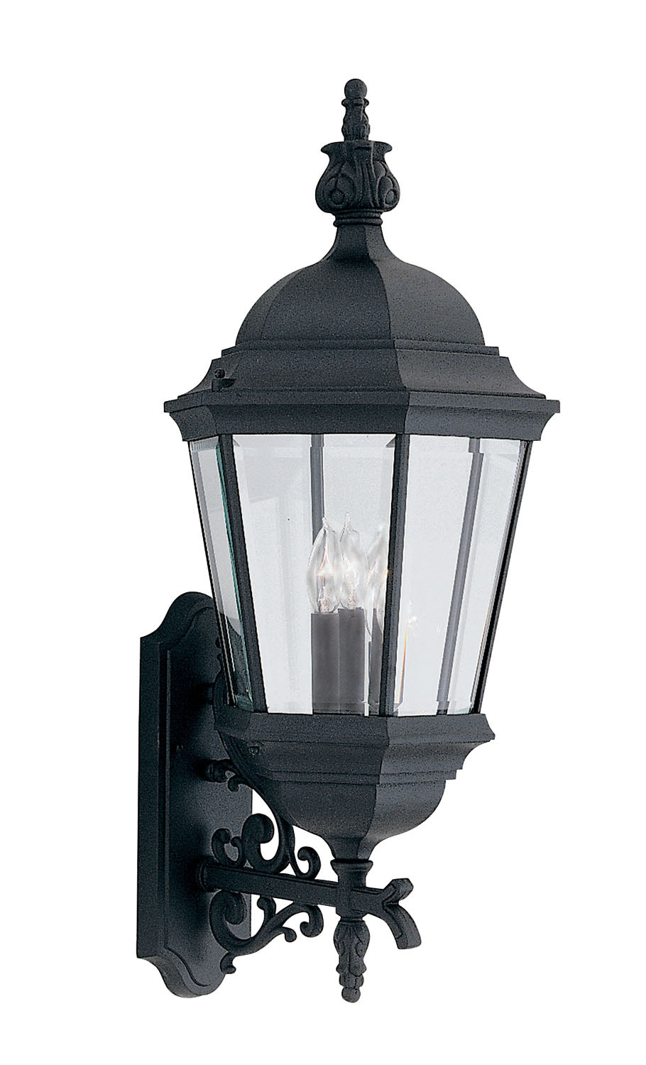 Designers Fountain 2952-BK Builder Cast Aluminum Three Light Wall Lantern Outdoor Black