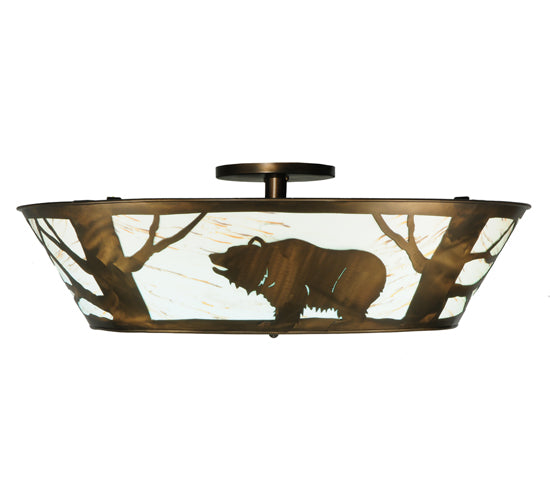 Meyda Tiffany Grizzly Bear On The Loose 121113 Ceiling Light - Antique Copper