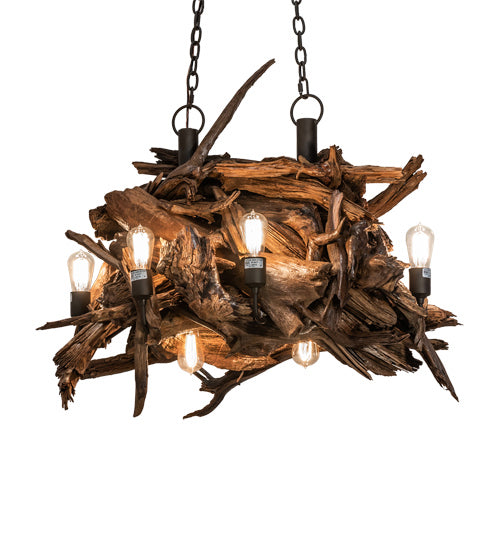 Meyda Tiffany Driftwood 237292 Chandelier Light - Natural Wood,Mahogany Bronze