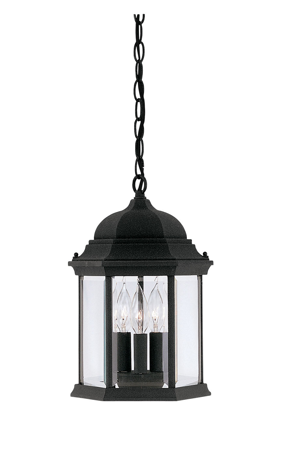 Designers Fountain 2984-BK Devonshire Three Light Hanging Lantern Outdoor Black