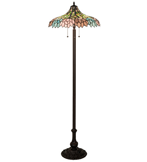 Meyda Tiffany Lighting 242789 Wisteria Three Light Floor Lamp Lamp Bronze / Dark